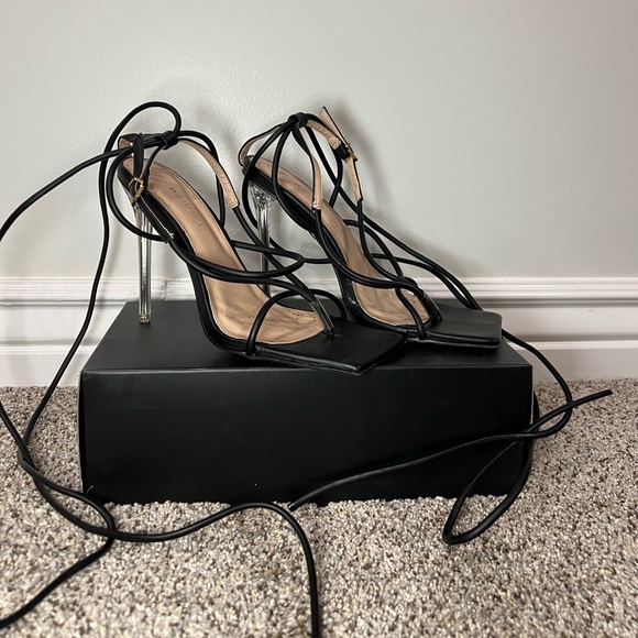 Black Strappy Heels - Picture 5 of 6